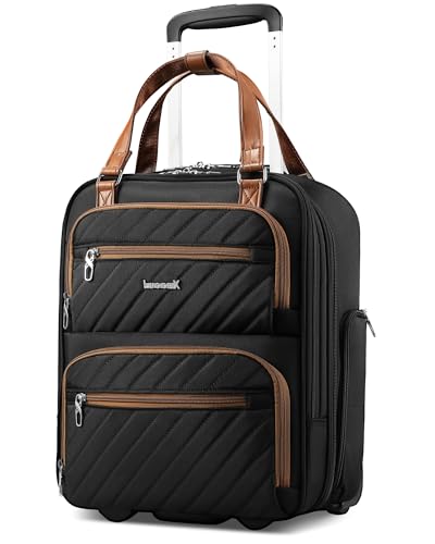 LUGGEX Underseat Carry On Luggage with Wheels, Stylish Lightweight Under Seat Luggage, Soft Sided Personal Item Suitcase for Short Trip (UX-Core, Chestnut Black, 16 Inch) - color: Chestnut Black, size: Underseat 16 inch