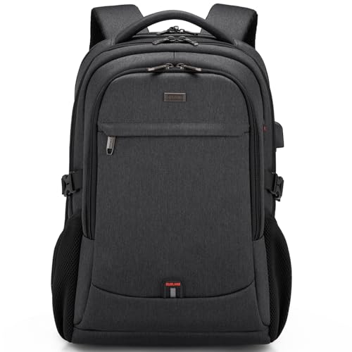 17 Inch Laptop Backpack for Travel Water Resistant College Backpack for Men/Women Laptop Bag with USB Charging Port,Black - color: Black