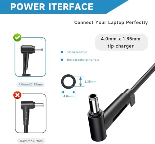 HHZ Charger Compatible with Asus Vivobook 65W 45W 4.0mm Tip Power Adapter | Compatible with Vivobook 14 15 17, Flip 14 15, S13 S14 S15, Go 12 14 15, X510UR X515 X515J X515E X515M X515MA X415JA X415EA