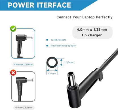 HHZ Charger Compatible with Asus Vivobook 65W 45W 4.0mm Tip Power Adapter | Compatible with Vivobook 14 15 17, Flip 14 15, S13 S14 S15, Go 12 14 15, X510UR X515 X515J X515E X515M X515MA X415JA X415EA