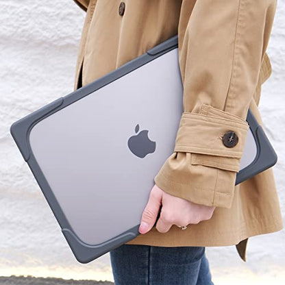 Batianda Heavy Duty Case for MacBook Pro 14 inch 2026-2021, Grey | Fits M5/M4/M3/M2/M1 Pro Max Chip, Ergonomic Foldable Stand Holds 22 lbs, Shockproof Bumper, Matte Translucent Hard Shell - color: Gray