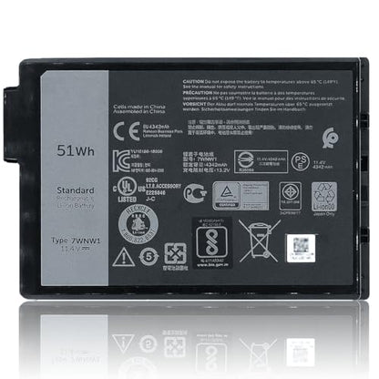 JOTACT 7WNW1 51Wh Laptop Battery Replacement for Dell Latitude 7424 5424 5420 Rugged Extreme P85G P86G P85G001 P86G001 P137G P137G001 P137G002 Series GK3D3 DMF8C DMF0C 6NNCF DP3KF 11.4V 4342mAh 3-Cell - size: 5.2*3.37*0.59 inch 7WNW1