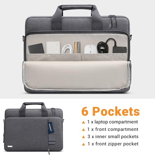TECOOL 17 17.3 Inch Laptop Bag, 360 Protective Case Sleeve Messenger Bag | Waterproof Computer Briefcase with Shoulder Strap for 17-17.3 Inch Acer ASUS Lenovo HP Laptop Notebook, Dark Grey - color: Dark Grey, size: 17-17.3 Inch