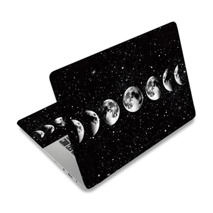 PLIGREAT 15 Inches Laptop Decal Sticker Skin Cover, Moon Phase Laptop Stickers Skins Decal Fits 12-15 Inch Laptops Universal Removable Vinyl Notebook Art Protector Cover Decals, Black White - color: Black White