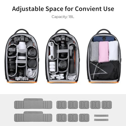 K&F CONCEPT Camera Backpack, DSLR/SLR/Mirrorless Photography Camera Bag | 18L Lightweight, 180 Degree Open, Custom Dividers, with 14in Laptop Compartment & Tripod Holder, for Canon/Nikon/Sony, B08 - style: Designer