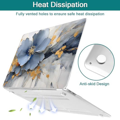 Teryeefi Compatible with MacBook Air 13 inch Case A2337 M1 Chip A2179 A1932 (Release 2018-2020),Protective Slim Cover + Keyboard Cover for 13.3 inch MacBook Air Retina Display & Touch ID, Art Florals - color: Art Flowers-002