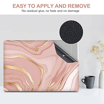 DINKY Laptop Skin Sticker Decal, 12" 13" 13.3" 14" 15" 15.4" 15.7 inch Laptop Universal Reusable Vinyl Skin Stickers Cover Art Decal Notebook PC Personalized Protector-Rose Gold Fluid - color: Rose Gold Fluid