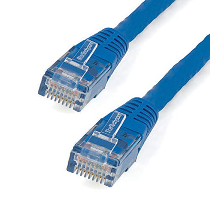 StarTech 1ft CAT6 Ethernet Cable - Blue CAT 6 Gigabit Ethernet Wire -250Mhz 100W PoE RJ45 UTP Molded Network Patch Cord with Strain Relief (C6PATCH1BL) | 250MHz bandwidth, Gold-plated RJ45, Patch Cable, Ethernet Cord, UTP Molded Network, Strain Relief, 10