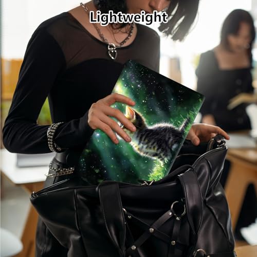 Laptop Skin Sticker Decal 15.6 Inch,12 13 13.3 14 15 15.6 in Laptop Netbook Skins for Notebook,Art Decal Removable Waterproof Scratch Resistant,Universal Vinyl Cover,Green Glitter Cat - color: Green Glitter Cat