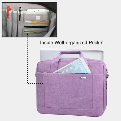 Voova 17.3-17 Inch Laptop Bag, Computer Bag, MacBook Bag, Lavender | Expandable splash-proof 17.3-inch laptop messenger bag with removable strap; fits MacBook, HP, Dell, Lenovo and Asus - color: Lavender, size: 17-17.3 Inch