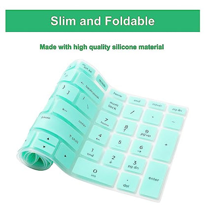 uxcell Silicone Keyboard Cover Protector for HP Pavilion 15 Laptop, Ultra Thin Protective Laptop Keyboard Cover Film Accessories, Turquoise