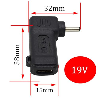 Laptop Charging Adapter PD Type C Female to DC3.0x1.1mm Male Power Adapter Converter for HP Pro-Book Chrome-Book C-3011