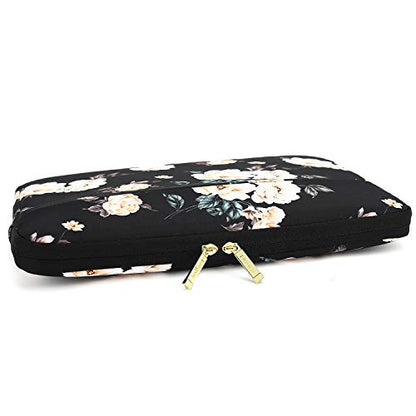 15 inch Laptop Sleeve, Compatible with MacBook pro 15.4 ，MacBook Air 15.4 MacBook pro 16 and 15.6 inch Notebook Computer, Water Repellent Laptop Bag,Shockproof case(15-15.6 inch, Black Peony) - color: Black Peony, size: 15-15.6 inch