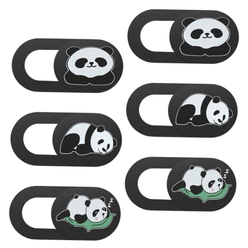 6 Pieces Webcam Cover with Sliding Mechanism for Laptop and Tablet, Cartoon Sleeping Panda Privacy Protection, Ultra-Thin Web Camera Cover for Computer and Desktop Use