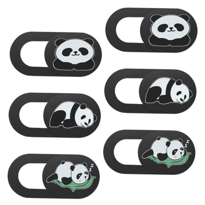 6 Pieces Webcam Cover with Sliding Mechanism for Laptop and Tablet, Cartoon Sleeping Panda Privacy Protection, Ultra-Thin Web Camera Cover for Computer and Desktop Use