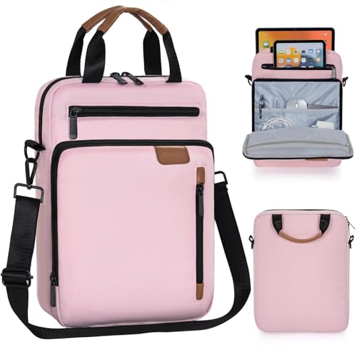 TORIBIO 13 Inch Tablet Sleeve Bag Padded Protective Travel Carrying Case | Fits 13" iPad Air M4 M3 M2, iPad Pro M5 M4 M2 M1, Samsung Galaxy Tab S9 FE+/S9+/S8+/S7 FE/S7+ 12.4" Surface Laptop Go 12.4" - color: Pink, size: 12.9 Inch