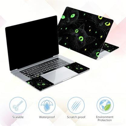 Laptop Skin Sticker Decal 15-15.6 Inch with Cute Mouse Pad, Universal Reusable Vinyl Sticker for 12.1 13 13.3 14 15.4 Inch Netbook and Notebook PC, Mystical Cat - color: Mystical Cat