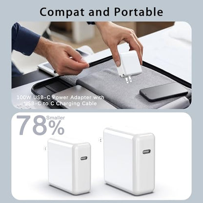 Mac Book Pro Charger - 100W USB C Laptop Charger Compatible with MacBook Pro/Air 16, 15, 14, 13 Inch, MacBook M1 M2 M3 M4 M5, iPad Pro/Air and All Type C Device, Type C to C Fast Charger