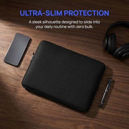 Laptop Sleeve Case 13 Inch - Foam Padded Zipper Bag for Carrying Computer Protection Bag, Slim Portable Design for 13" Ultrabook(Black) - color: Black