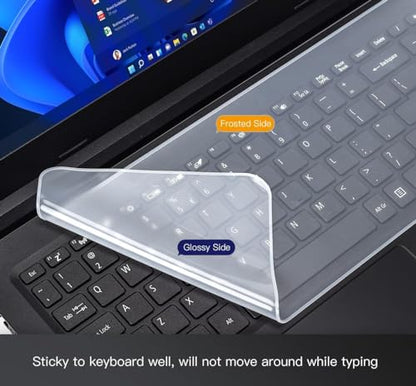 Universal 17" 17.3" Keyboard Cover Skin for 17 17.3 inch Laptop Notebook Keyboards Ultra Thin HP Acer Lenovo ASUS MSI Silicone Waterproof Dustproof Keyboard Cover Skin Protector, Clear (14.37" x 5.1") - size: 17"-17.3"