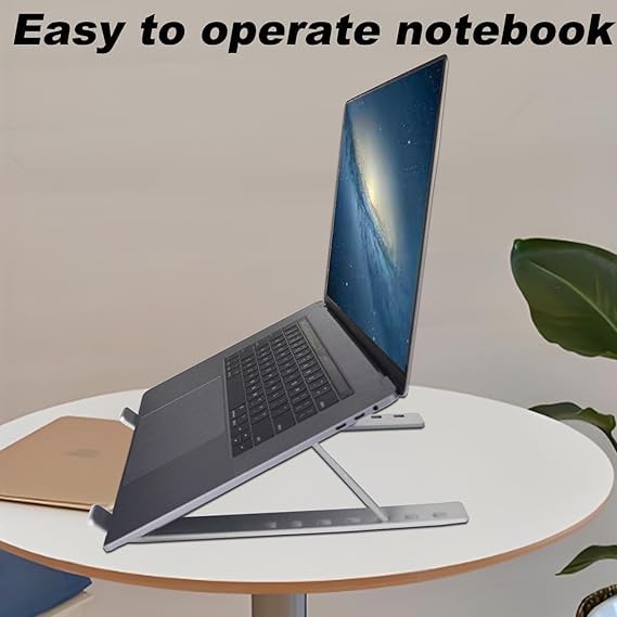 Portable Laptop Stand with Cooling Fan, Laptop Stand, Detachable Adjustable Laptop Riser, Compatible with 18-inch Laptops (Silver) - color: Silver