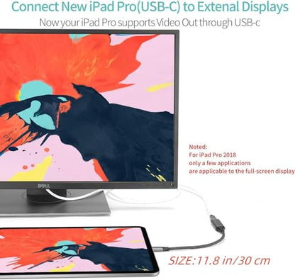 USB C to Mini Displayport (4K@60Hz), Thunderbolt 3 to Mini DisplayPort Adapter for iPhone 15/16/17 Series, M2-M4 MacBook, MacBook Air/Pro 2018-2025, Galaxy S21-S25, Steam Deack and Rog Ally