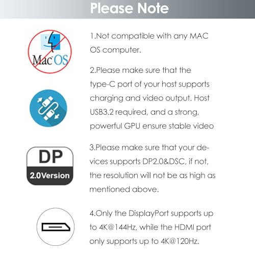 USB C Docking Station Dual HDMI, WAVLINK 4 Monitor Docking Station with Dual DP, Dual HDMI, 100W PD in, 5G Ethernet Port for Dell/HP/Lenovo etc, Windows Systerm Computer Only - Host USB3.2 Required