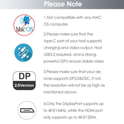 USB C Docking Station Dual HDMI, WAVLINK 4 Monitor Docking Station with Dual DP, Dual HDMI, 100W PD in, 5G Ethernet Port for Dell/HP/Lenovo etc, Windows Systerm Computer Only - Host USB3.2 Required
