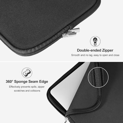 DTTO Laptop Sleeve Case, 13.3 Inch Padded Protective Laptop Cover Briefcase Carrying Bag Compatible with MacBook Air/Pro 13 Inch, MacBook Pro 14 Inch, Slim Portable Computer Bag Neoprene, Black - size: 13.3 Inch