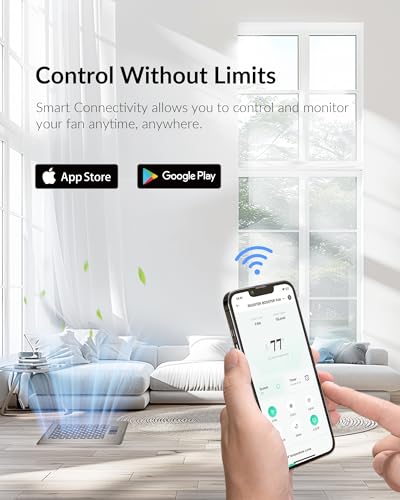 2026 Super Quiet Register Booster Fan for 6" x 10" Register Holes, Smart Register Vent with Dual Intelligent Thermostat and WiFi App Control, Heating Cooling AC Vent Fan (SN) - color: Satin Nickel, size: 6" x 10"