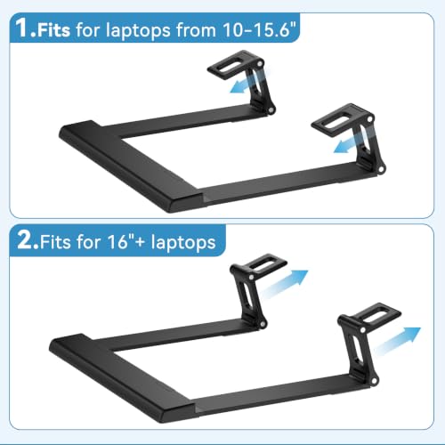 Laptop Stand for Desk ABS+Metal Portable Computer Riser Notebook Holder Printer Stand Office Desk Accessories Compatible with MacBook Air, Pro, Dell, HP, Lenovo and All 10-17" Laptops - color: Z-Black