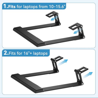 Laptop Stand for Desk ABS+Metal Portable Computer Riser Notebook Holder Printer Stand Office Desk Accessories Compatible with MacBook Air, Pro, Dell, HP, Lenovo and All 10-17" Laptops - color: Z-Black