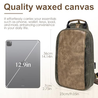 Canvas Messenger Bag Sling Bag Crossbody Shoulder Bag for Men Women Travel Work Satchel Bags - color: Green-a
