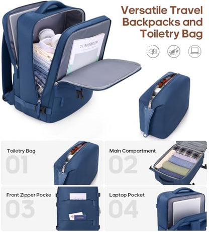 3 Piece Luggage Set, 20 Inch Carry On Luggage 22x14x9 Airline Approved, Hardside Suitcases with Wheels, Suitcase Set with YKK Zipper&TSA Lock, Travel Set - color: Navy Blue, size: 3 piece set (20inch)