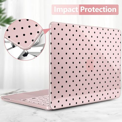 for MacBook Neo 13 Inch Case 2026 (Model A3404, A18 Pro chip), Stylish Pattern Protective Hard Shell with Screen Protector, Keyboard Cover & USB-C Adapter - Blush Polka Dots - color: Blush Polka Dots
