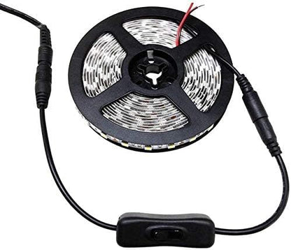 Gebildet 5pcs 12V LED Strip Light Inline On/Off Switch Cable DC Jack (5.5x2.1mm) Male to Female Connector(Black) - style: DC switch(black)