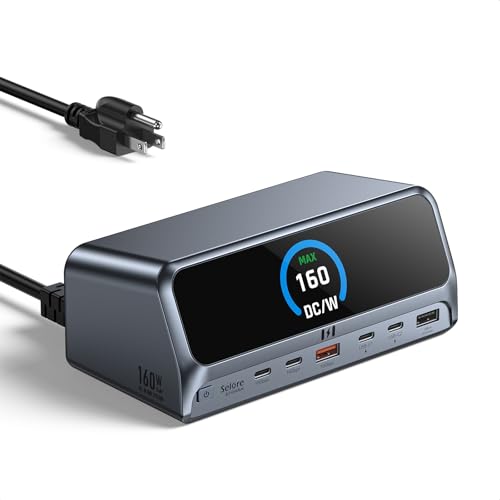Selore Laptop Docking Station Dual HDMI Monitor 13-in-1 USB-C Dock | 2.26" LCD Display,160W Max Output, Dual 4K HDMI, 10Gbps USB A/C, 100W PD, Gigabit Ethernet,for Dell HP Lenovo Windows Laptops - color: Space Grey