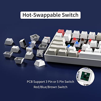 Newmen GM1000 Wireless Mechanical Gaming Keyboard,Bluetooth/2.4GHz/Wired | Hot Swappable, Custom,RGB Backlit,Anti-Ghosting,Wirless Mechanical Keyboards,Number Pad for Mac/Win,drive,Brown Switch - color: G-Brown Switch