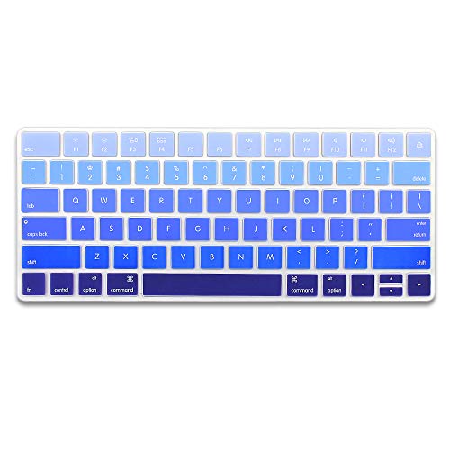 ProElife Ultra Thin Silicone Keyboard Protector Cover Skin for Apple Magic Keyboard & Magic Keyboard 2 (U.S Version, Model: MLA22L/A-A1644, Without Numeric Keypad) (Ombre Blue) - color: Ombre Blue