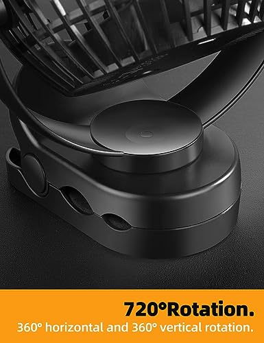6'' Portable Hanging RV Tent fan with Remote Control,10000mAh Battery Camping Fan with LED light and Timer, 40 Hours Working Time Rechargeable Clip Fan, as Emergency Power - Black - style: 6'' Rechargeable Camping Fan