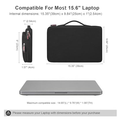 15.6 Inch Laptop Sleeve Carrying Case with Large Accessory Pocket | Protective Laptop bag for 15-15.6 inch Dell, acer, HP, Lenovo, ASUS Notebook Ultrabook, Water Resistant for Travel, Black