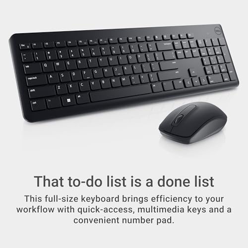 Dell Keyboard and Mouse KM3322W Us English USB Plunger Wireless Rf 2.40 Ghz