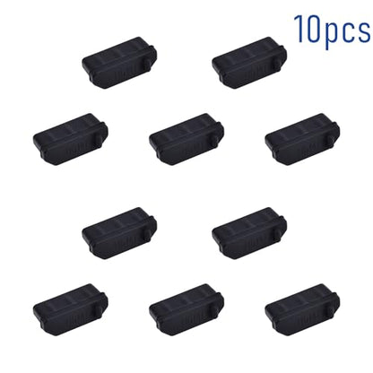 10 PCS HDMI Port Anti-dust Plugs, Silicone Covers Caps Stoppers, Port Protector for TV,Computer, Other Devices, 0.51 x 0.19 (LxW) - size: HDMI/Black/10 PCS