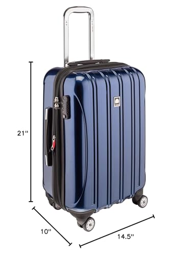 DELSEY PARIS Helium Aero Hardside Expandable Luggage with Spinner Wheels, Blue Cobalt, Carry-On Plus 21 Inch - color: Blue Cobalt, size: Carry-On Plus 21 Inch