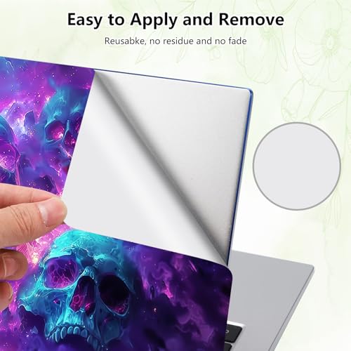 Laptop Skin Sticker Decal, Universal Reusable Vinyl Laptop Cover for 12" 13" 13.3" 14" 15" 15.4" 15.6" Notebook PC, Waterproof Scratch-Resistant with 2 Wrist Pads, Easy to Apply & Remove,Art Skulls - color: Art Skulls