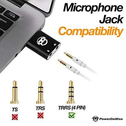 USB Sound Card 4 Pin Microphone to USB A - USB Audio Adapter 3.5mm to USB Converter for PC, Laptop, Headphone, External Stereo Sound Card