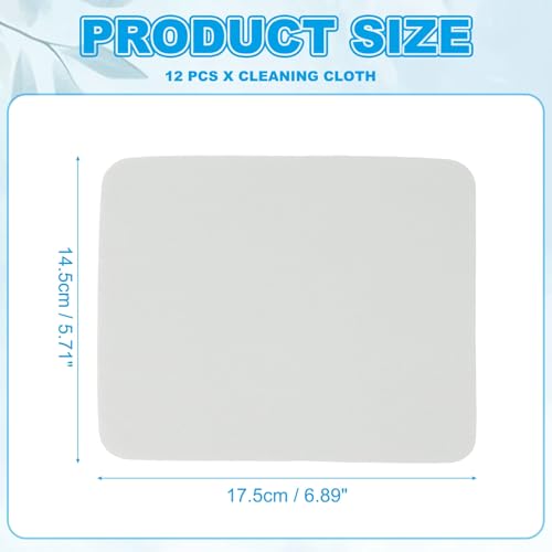 PATIKIL Glasses Cleaning Cloth 6.9" x 5.7", 12 Pcs Microfiber Eyeglasses Cleaner Cloths Soft Suede Wipe Screen for Camera Len Eyeglass Screens Phones Smart Devices, Light Gray - color: Light Gray, size: 6.9" x 5.7"