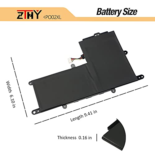 ZTHY PO02XL Laptop Battery Compatible with HP Stream 11 Pro G3 G4 G4 EE G5 | 11-R 11-R014WM 11-R010NR 11-Y 11-AH 11-AK 11-Y001LA 11-AH011WM 11-AK0001NF Pavilion 11M-AP 11M-AP000 824560-005 7.6V 37Wh - size: 9.41*6.1*0.16 inch PO02XL