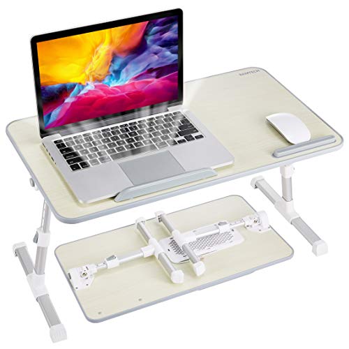 Lap Desk for Laptop, 8AMTECH Ajustable Lap-top Table with Cooling Fan Office Desk for Laptop, Working, Reading, Writing, Drawing and Eating in Bed Sofa Floor Couch - color: Wood, size: Medium