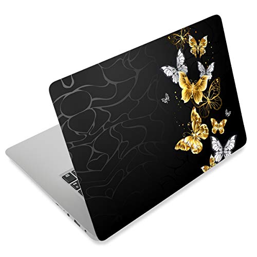 12.1 13 13.3 14 15 15.4 15.6 Inches Personalized Laptop Vinyl Skin Sticker Decal Universal Netbook Skin Sticker Reusable Notebook PC Art Decal Protector Cover Case (Golden Butterfly) - color: Golden Butterfly